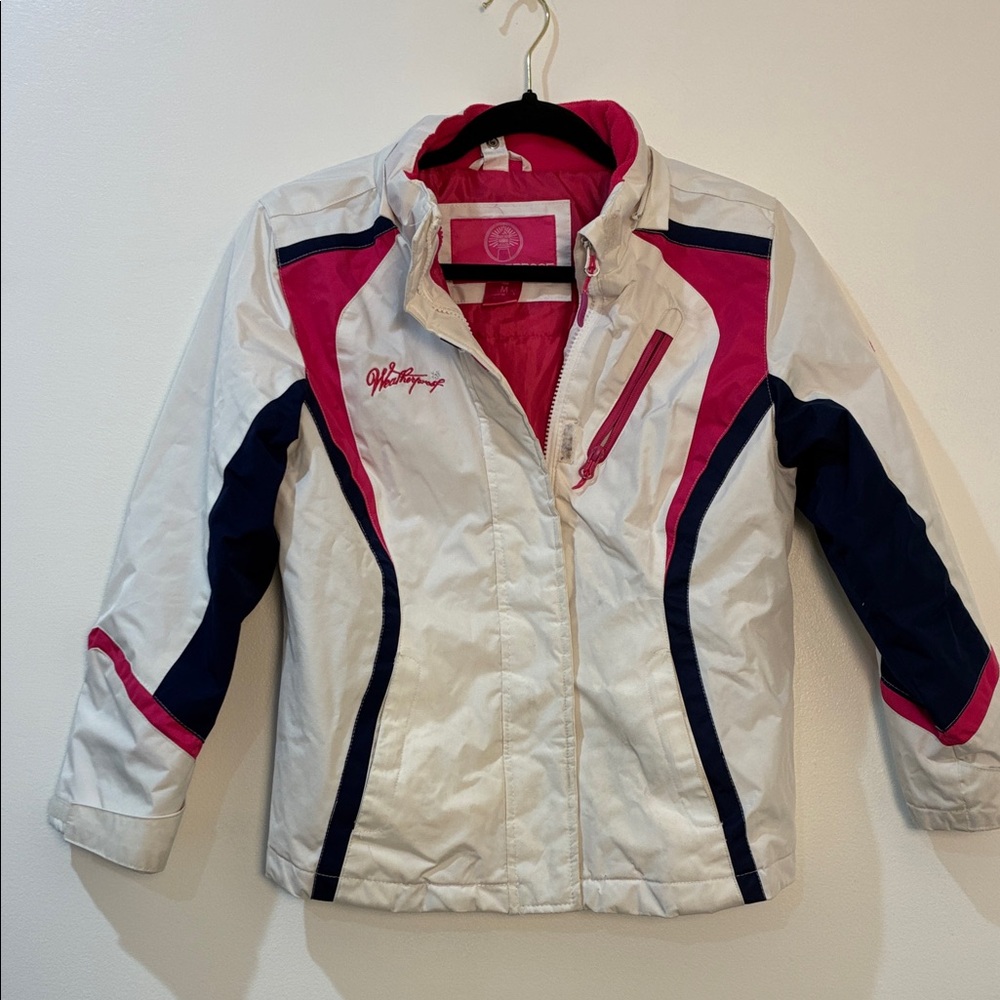 Weatherproof White and Pink Ski Jacket